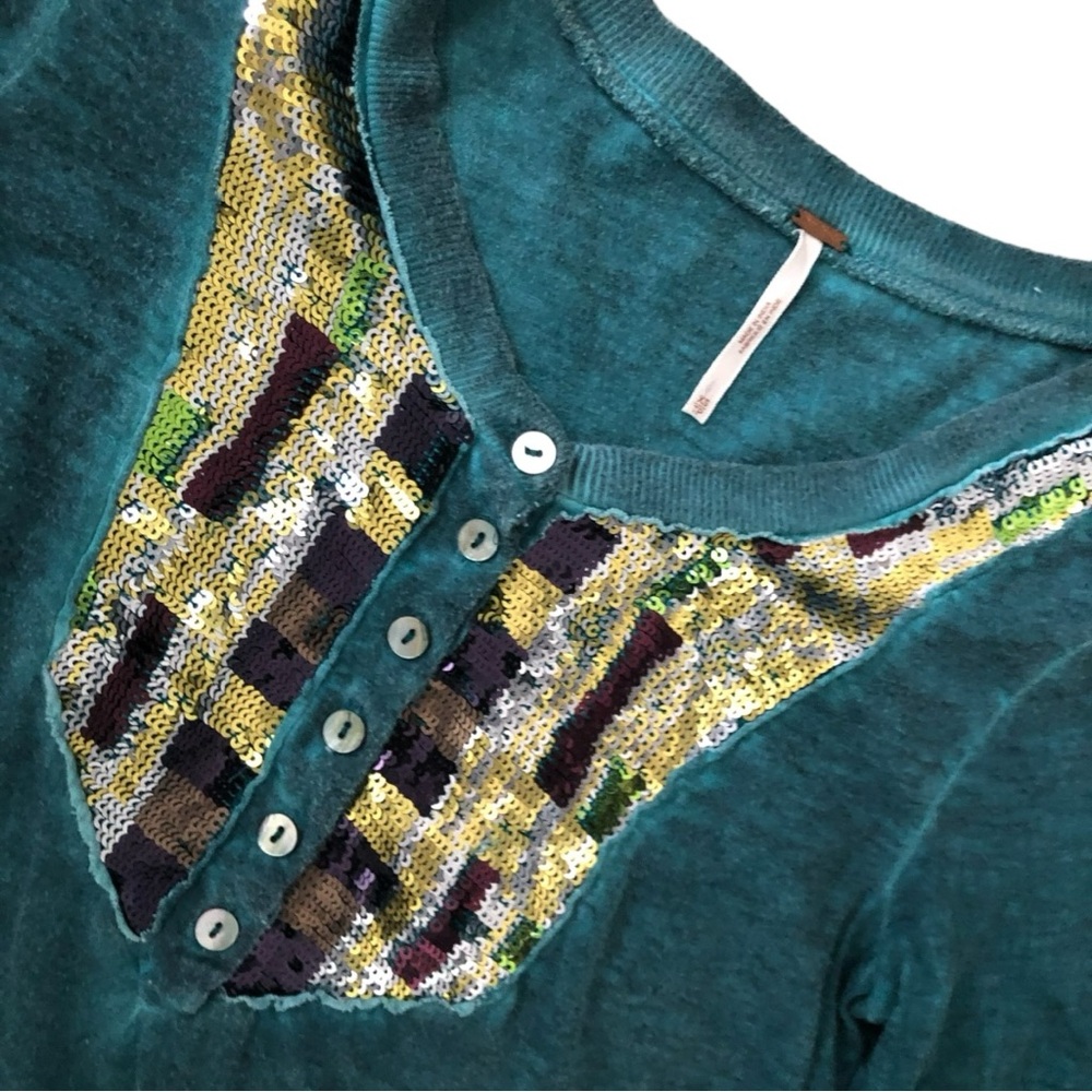 Free people XS Sequin shirt